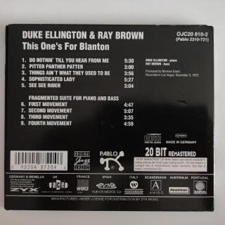 Duke Ellington And Ray Brown – This One's For Blanton | CD