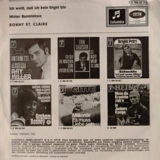 Bonny St. Claire – Ich Weiß, daß ich kein Engel bin - 7"er